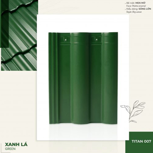 Ngói tráng men Đồng Tâm Titan cao cấp màu xanh lá