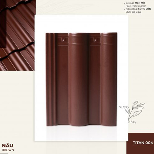 Ngói tráng men Đồng Tâm Titan cao cấp nâu