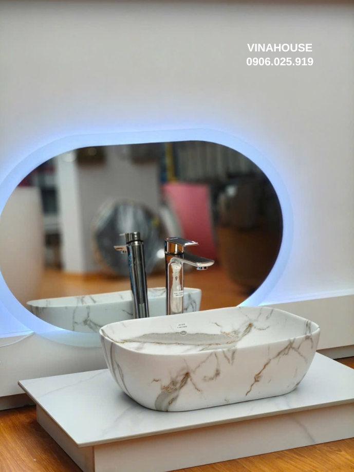 Chậu Lavabo đặt bàn vân đá
