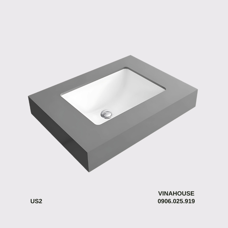 Chậu lavabo âm bàn Viglacera US2