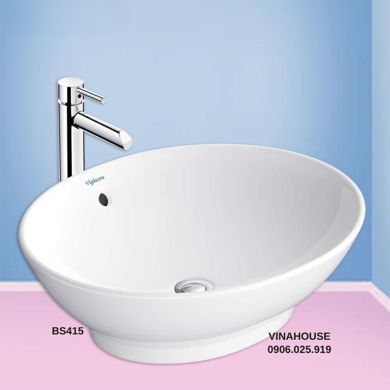 Chậu rửa Lavabo Viglacera BS415 đặt bàn