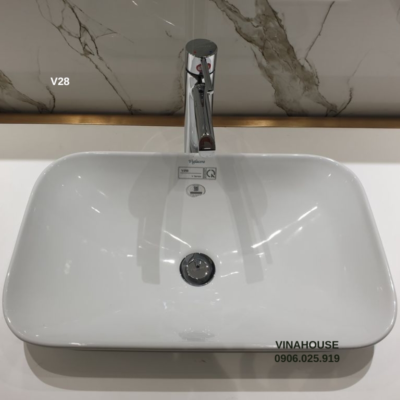 Chậu rửa Lavabo Viglacera V28 đặt bàn