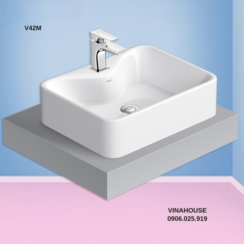 Chậu rửa Lavabo Viglacera V42M đặt bàn