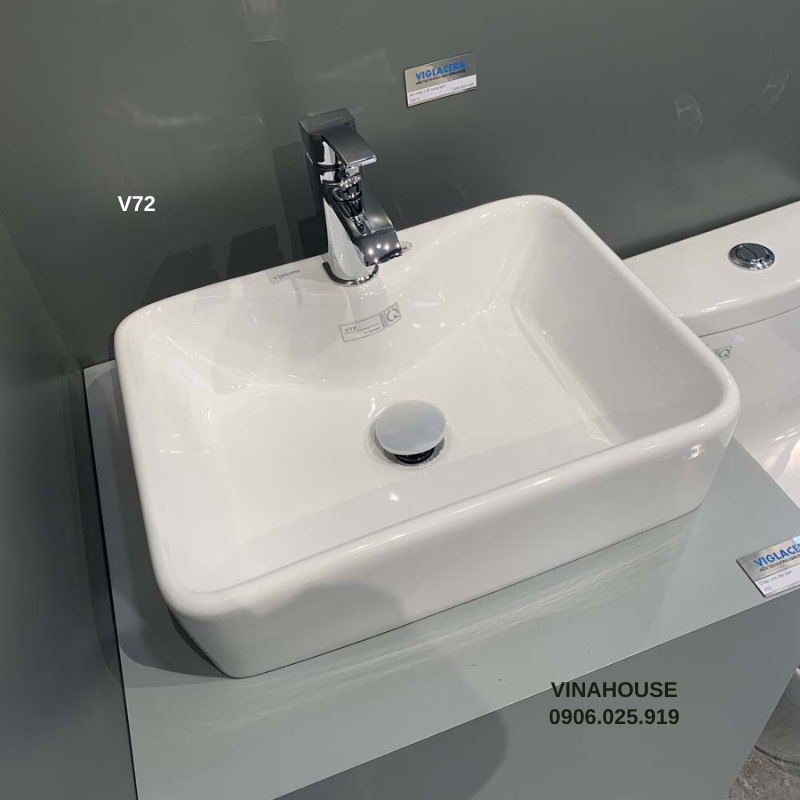 Chậu rửa Lavabo Viglacera V72 đặt bàn