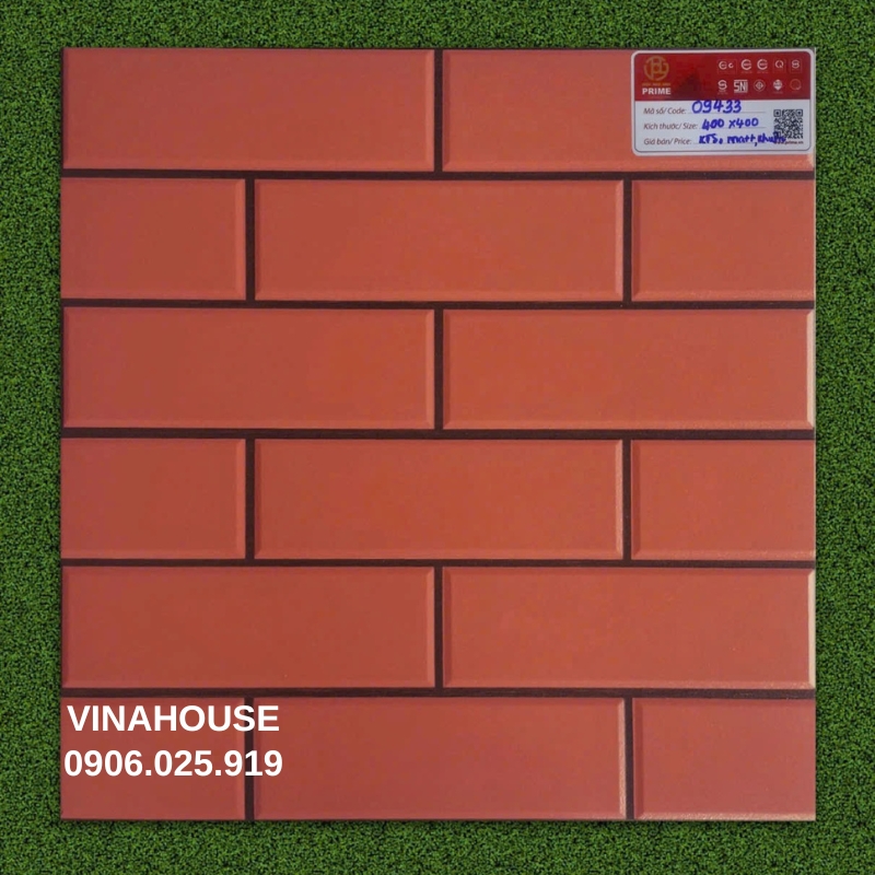 Gạch 40×40 Takao thẻ men đỏ 09433