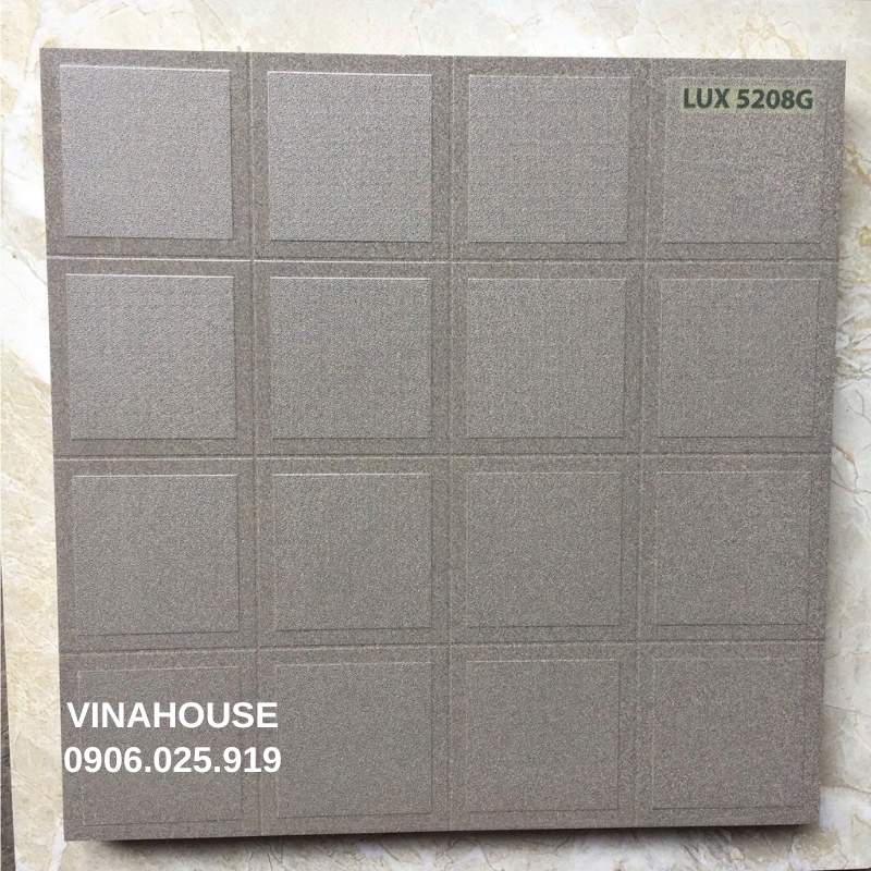 Gạch 40×40 ô vuông màu xám LUX5208G