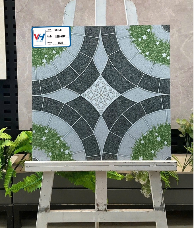 Gạch 50×50 lát sân vườn men mờ