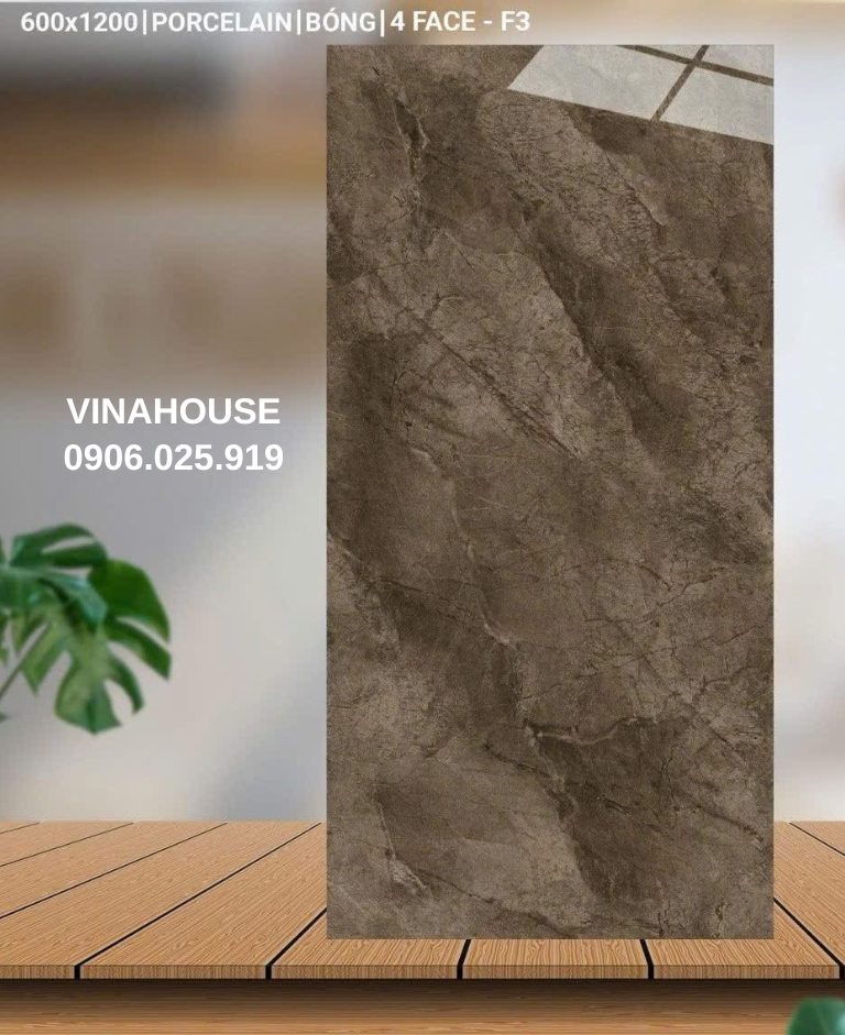 Gạch Lát Nền Catalan 60×120 Nâu Bóng