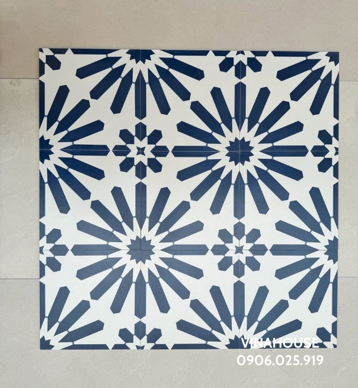 Gạch bông 30×30 màu xanh dương cổ điển