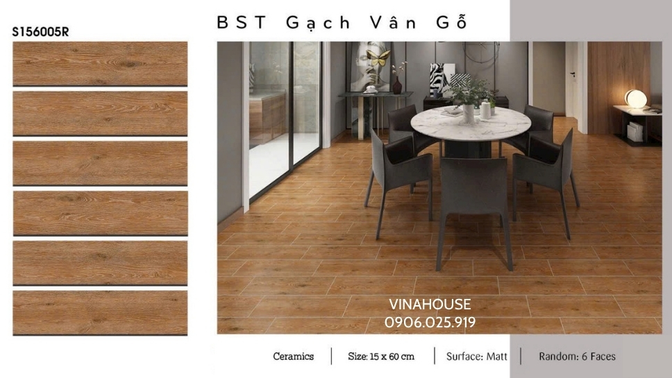 Gạch lát nền giả gỗ 15×60 S156005R