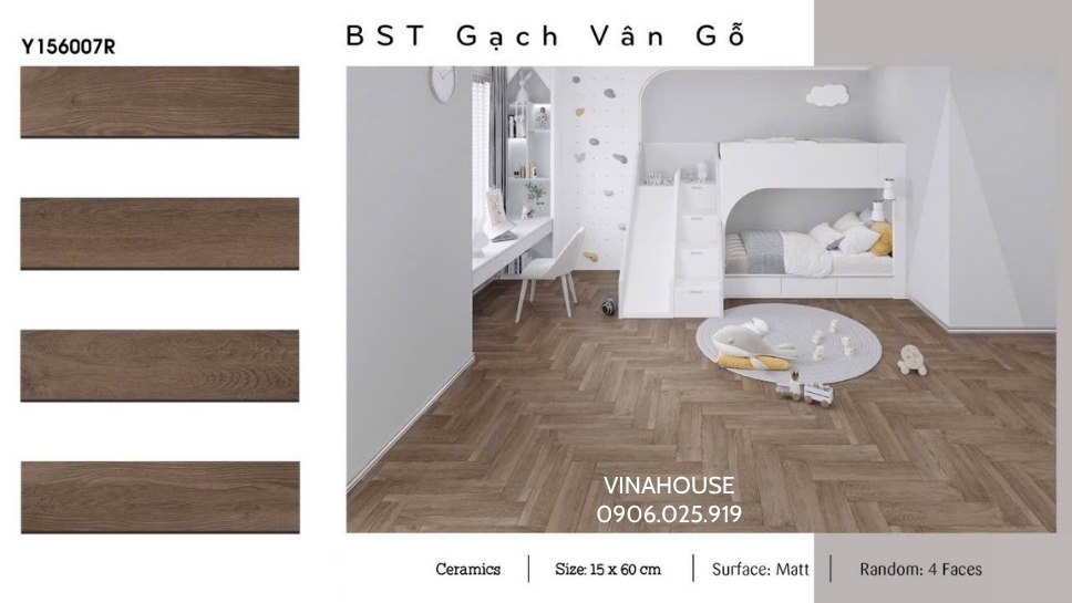 Gạch lát nền giả gỗ 15×60 Y156007R