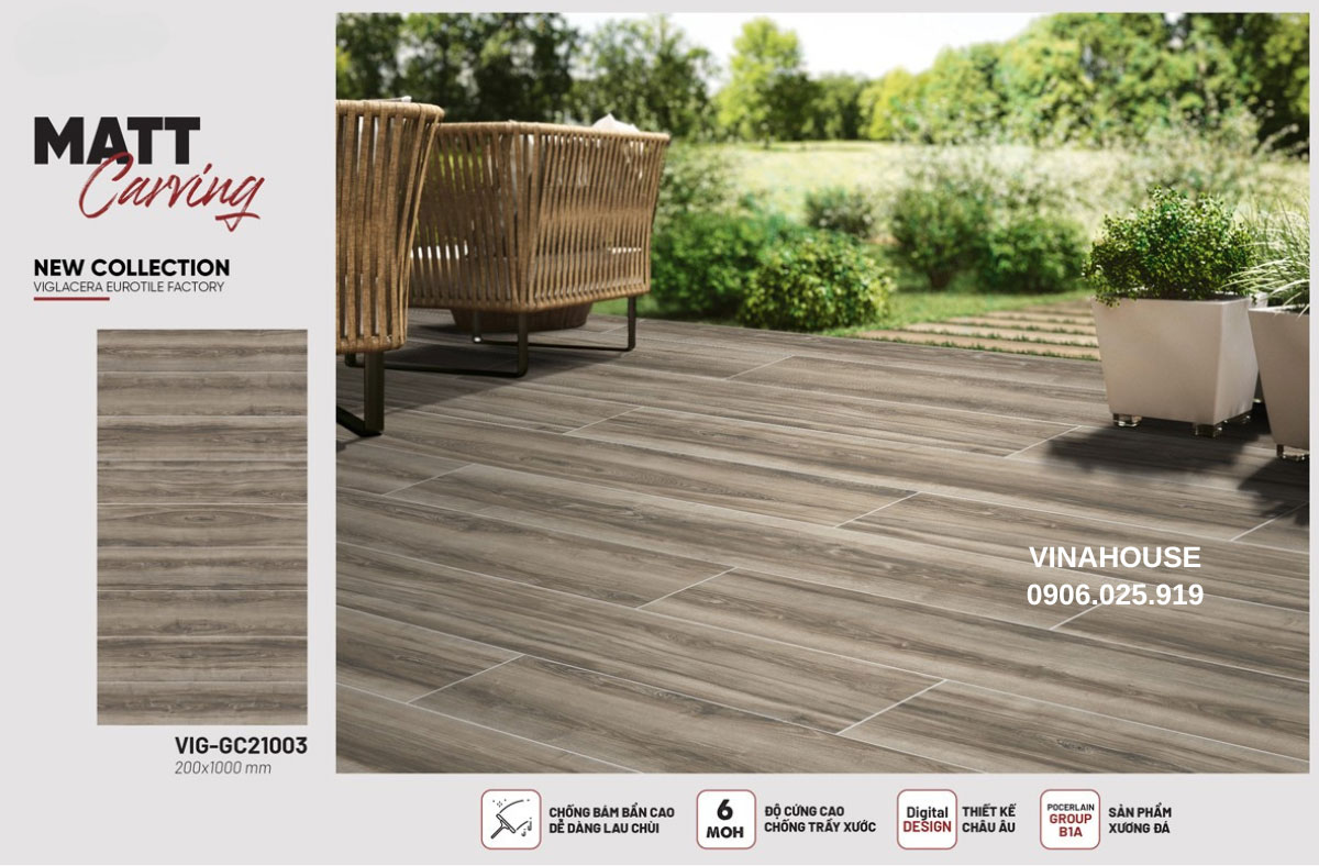 Gạch giả gỗ 20×100 Viglacera GC21003