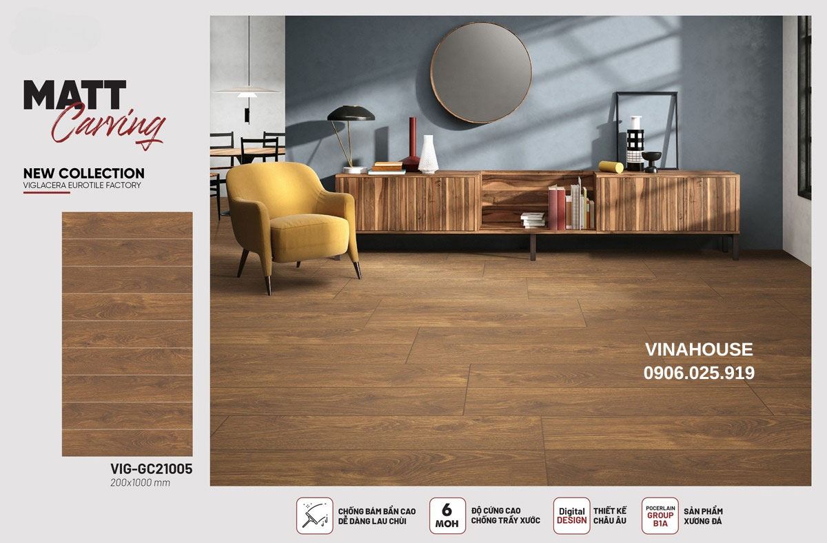 Gạch giả gỗ 20×100 Viglacera GC21005