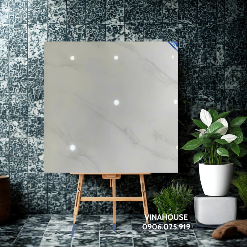 Gạch lát nền 60×60 Viglacera trắng vân mây