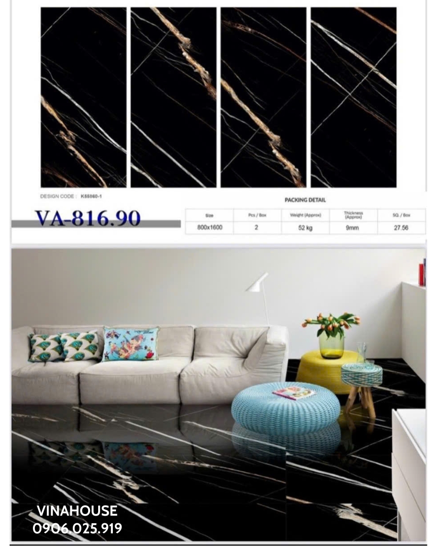Gạch lát nền 80×160 bóng VA81690