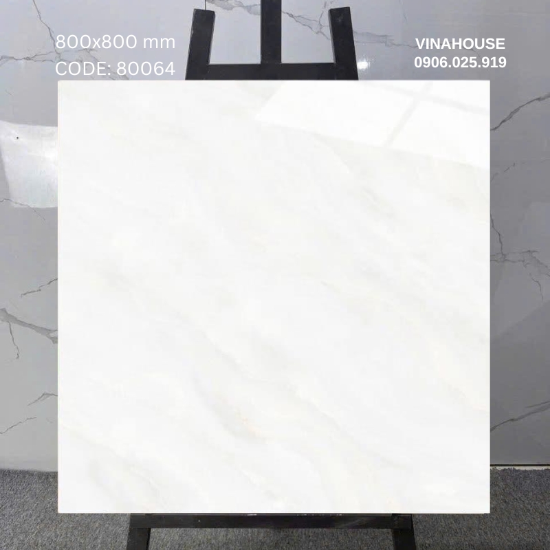 Gạch Catalan 80×80 trắng vân mây 80064