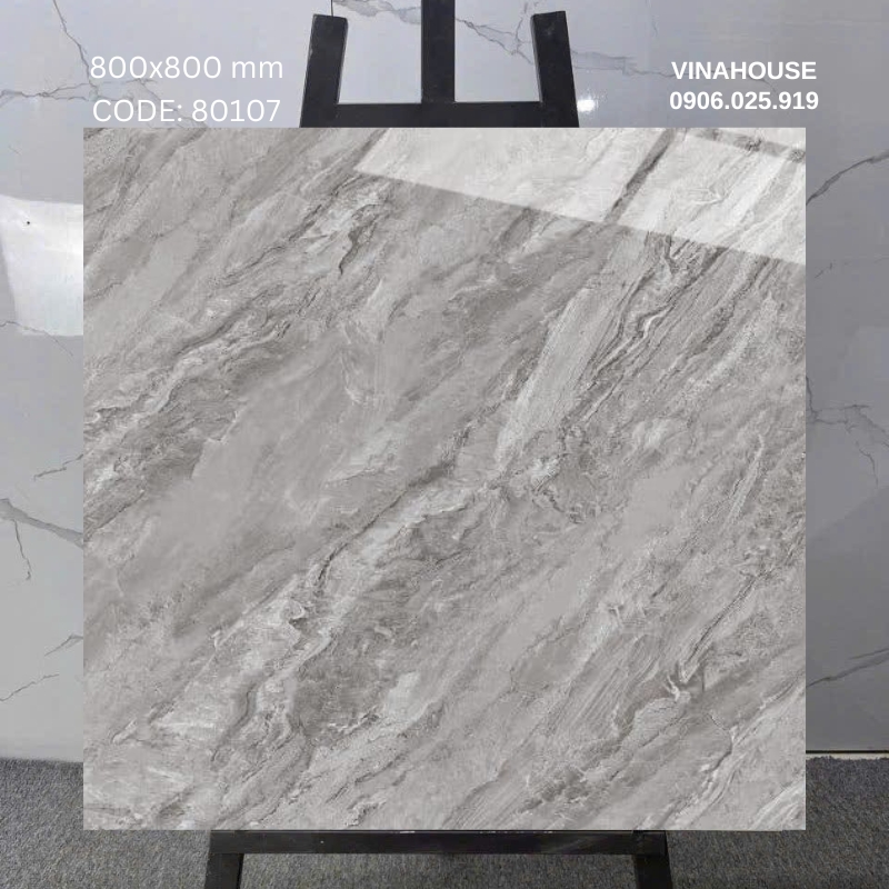 Gạch Catalan 80×80 vân đá ghi xám 80107