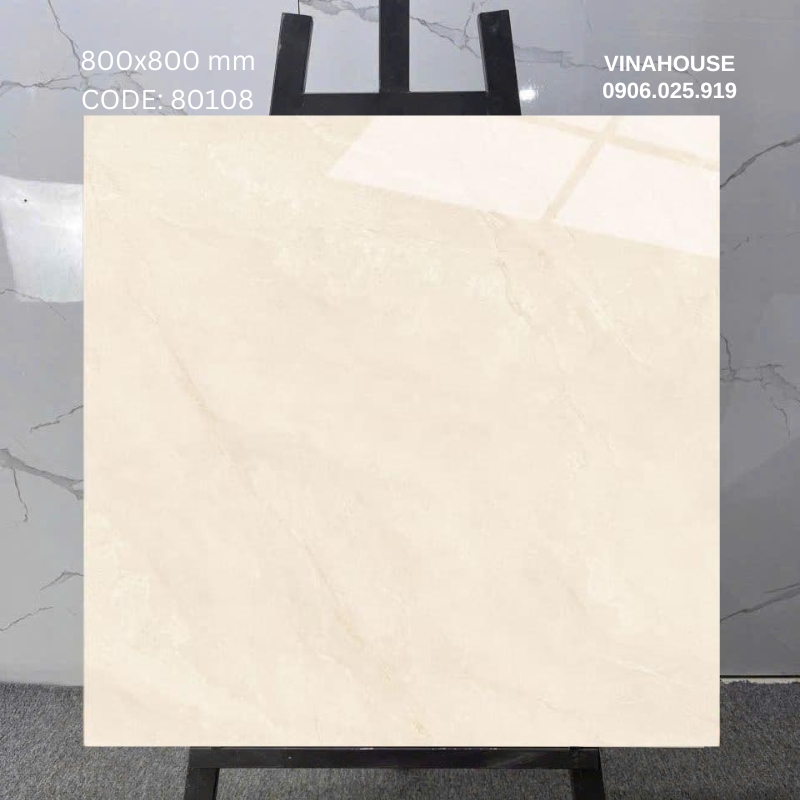 Gạch Catalan 80×80 vàng bóng 80108