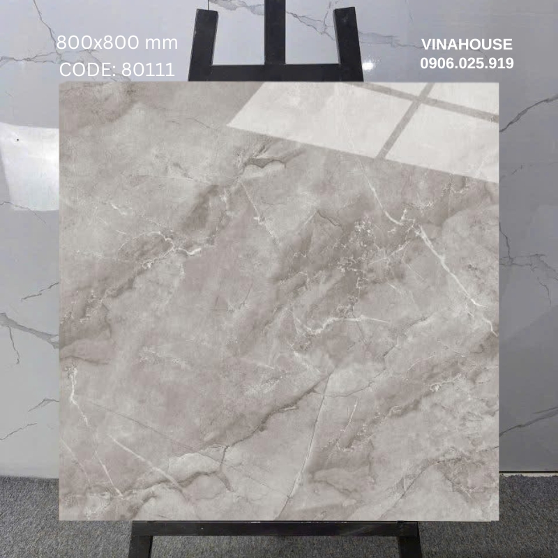 Gạch lát nền Catalan 80×80 xám vân đá 80111