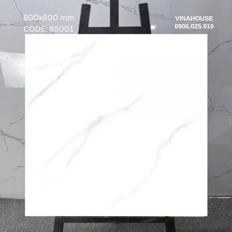Gạch Catalan 80×80 trắng vân mây 85001
