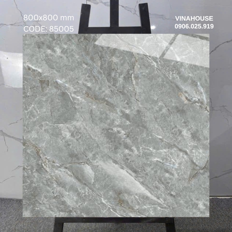 Gạch Catalan 80×80 xám men bóng 85005