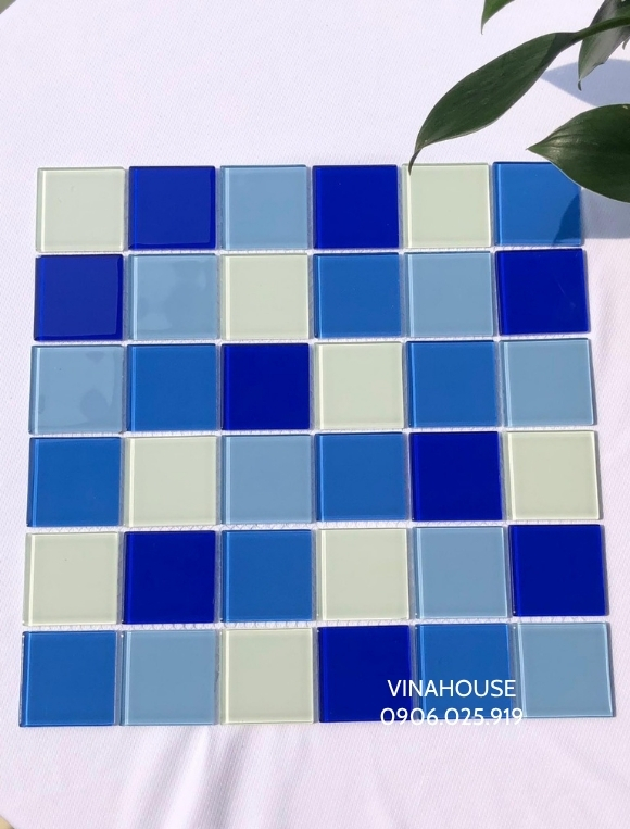 Gạch mosaic thủy tinh mix màu cao cấp