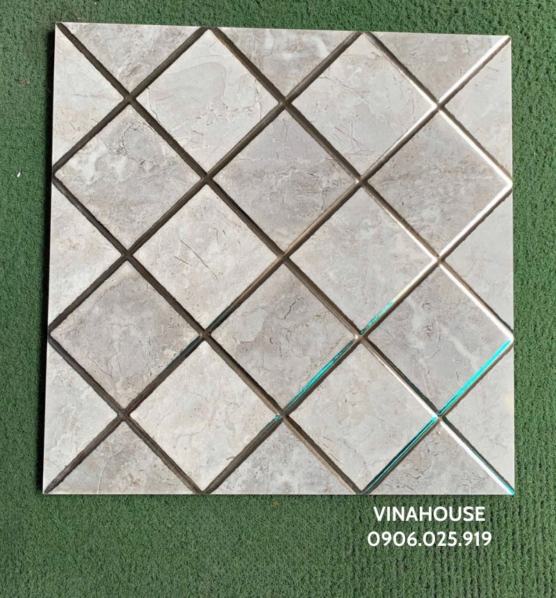 Gạch trang trí 30×30 ô vuông nhỏ khắc kim bạc