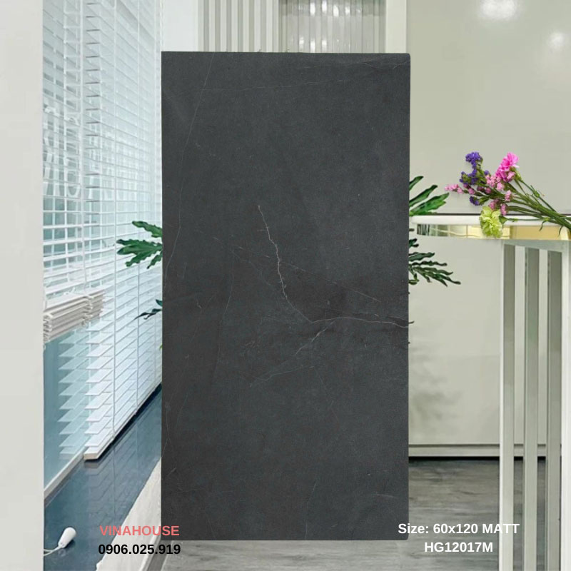 Gạch lát nền 60×120 đen mờ 12017