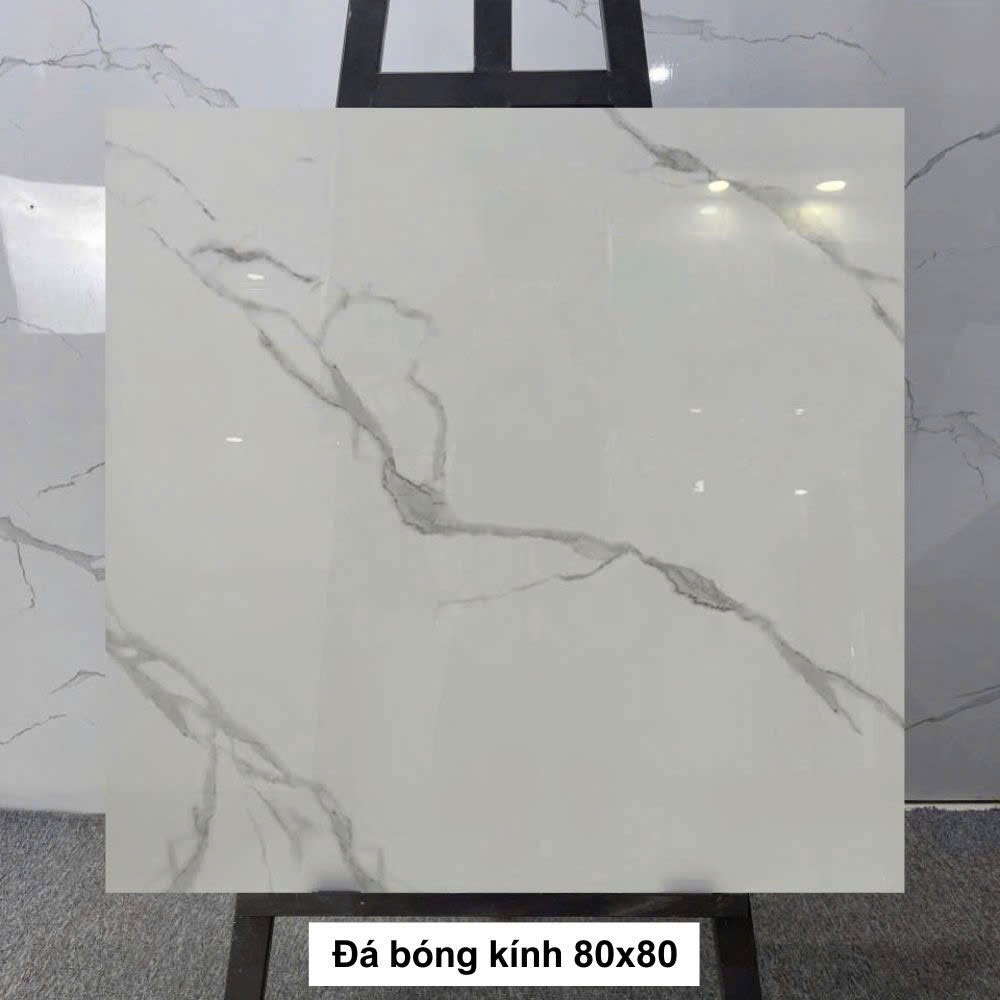 Gạch bóng kính 80×80 trắng vân 88007