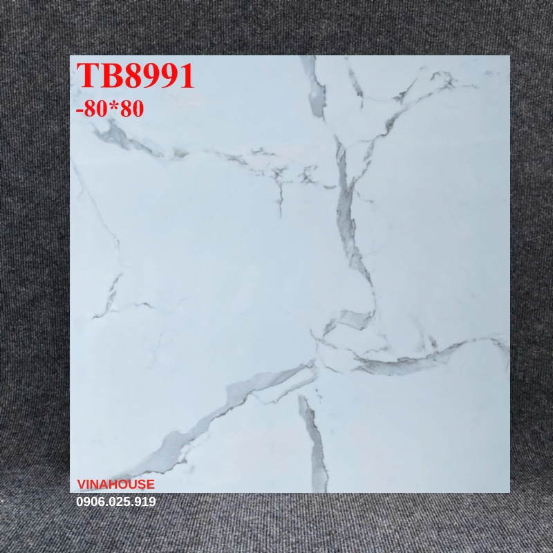 Gạch 80×80 trắng vân khói TB8991