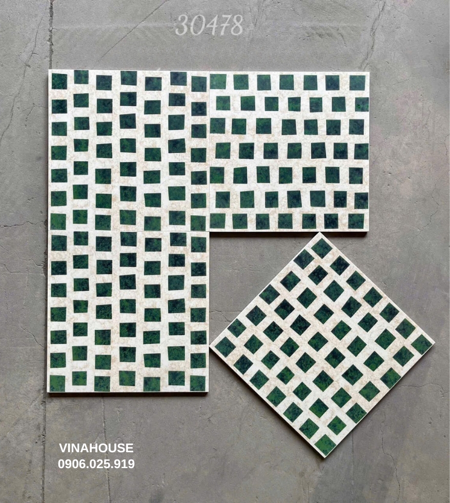 Gạch bông caro xanh 20×20 30478