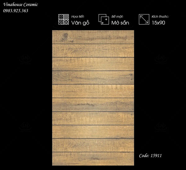 Gạch giả gỗ Viglacera GK15911