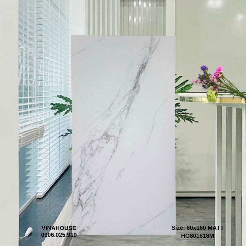 Gạch 80×160 Trắng Mờ 801618