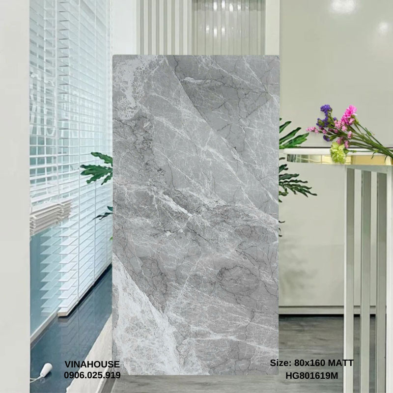 Gạch 80×160 Xám mờ Vân Đá 81619