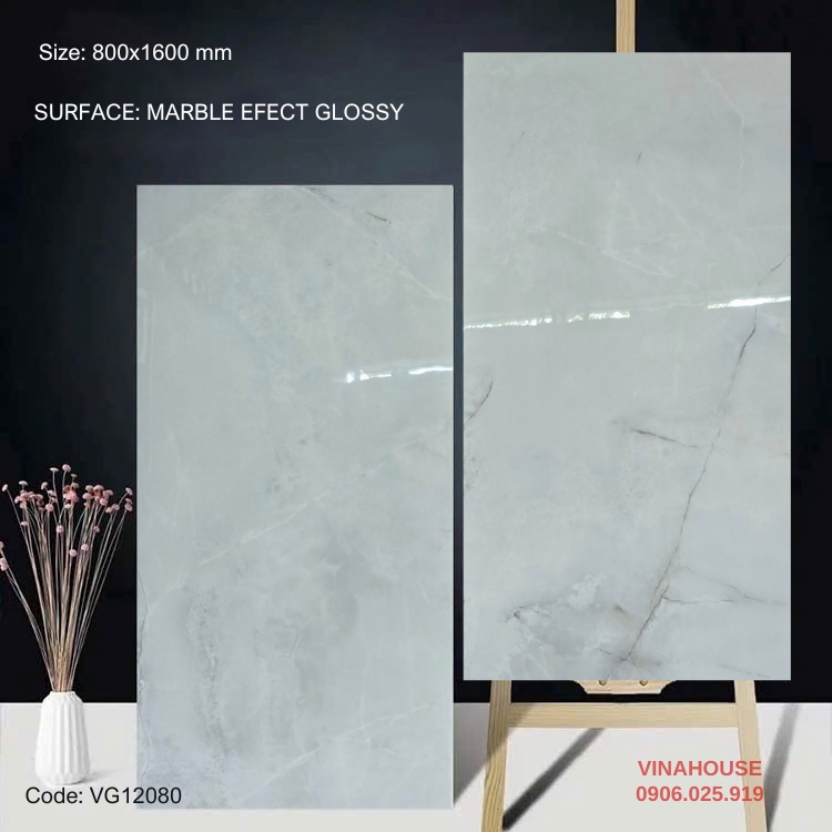 Gạch lát nền 80×160 bóng kính 12080