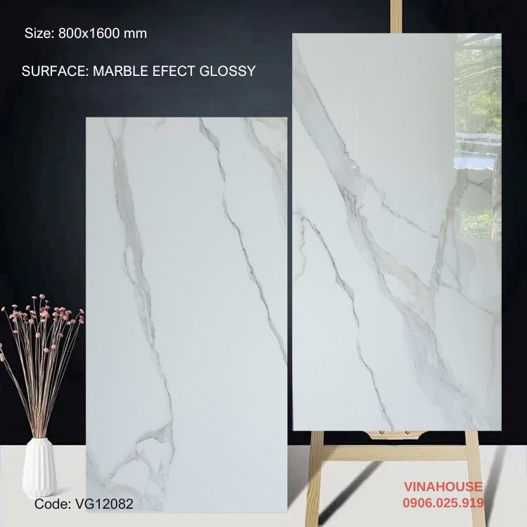 Gạch lát nền 80×160 bóng kính 12082