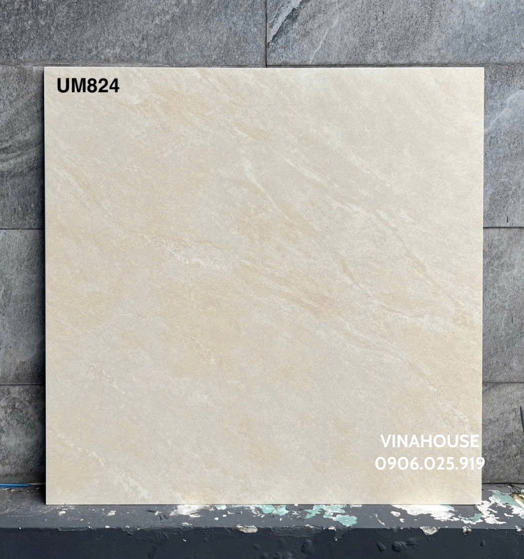 Gạch lát nền Viglacera 80×80 UM824 màu vàng kem
