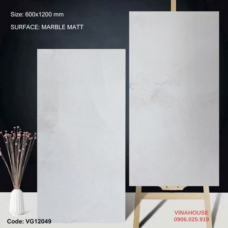 Gạch Lát Nền 60×120 đá mờ 12049