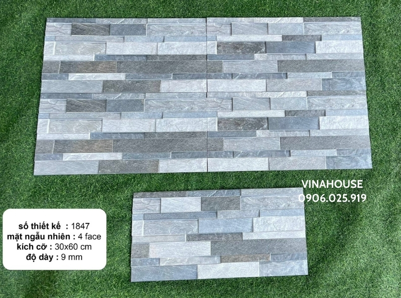 Gạch men giả đá 30×60 màu xám
