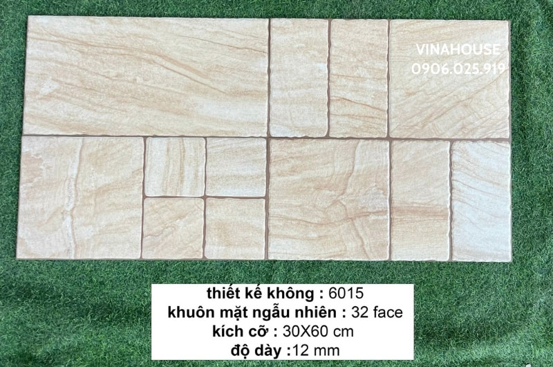 Gạch men giả đá 30×60 vàng kem
