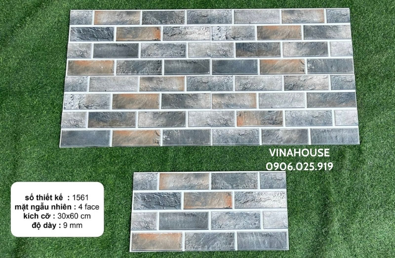 Gạch men giả đá 30×60 xám nâu