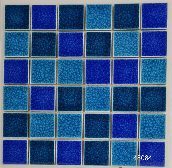 Gạch Mosaic Gốm Men rạn 48084 hồ bơi