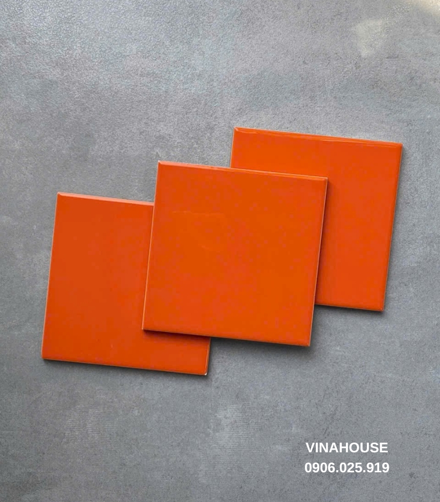 Gạch thẻ màu cam 10×10
