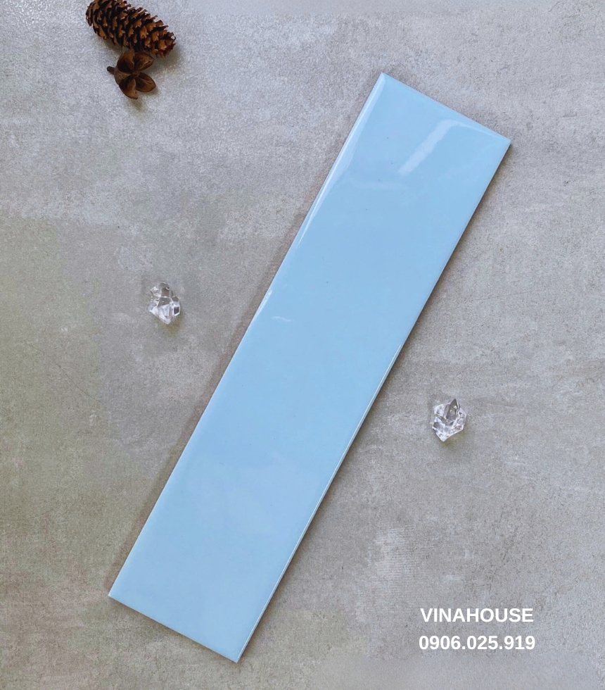 Gạch thẻ màu xanh bóng 7.5×30