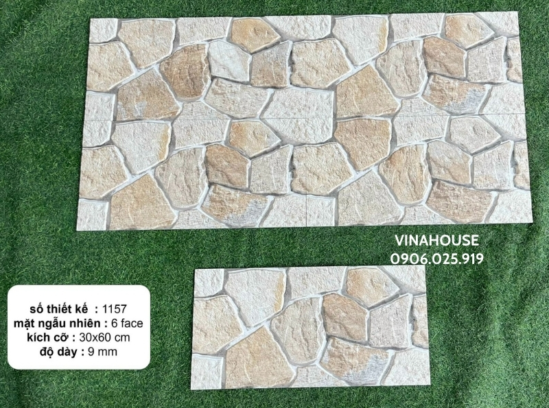 Gạch trang trí 30×60 sỏi đá vàng