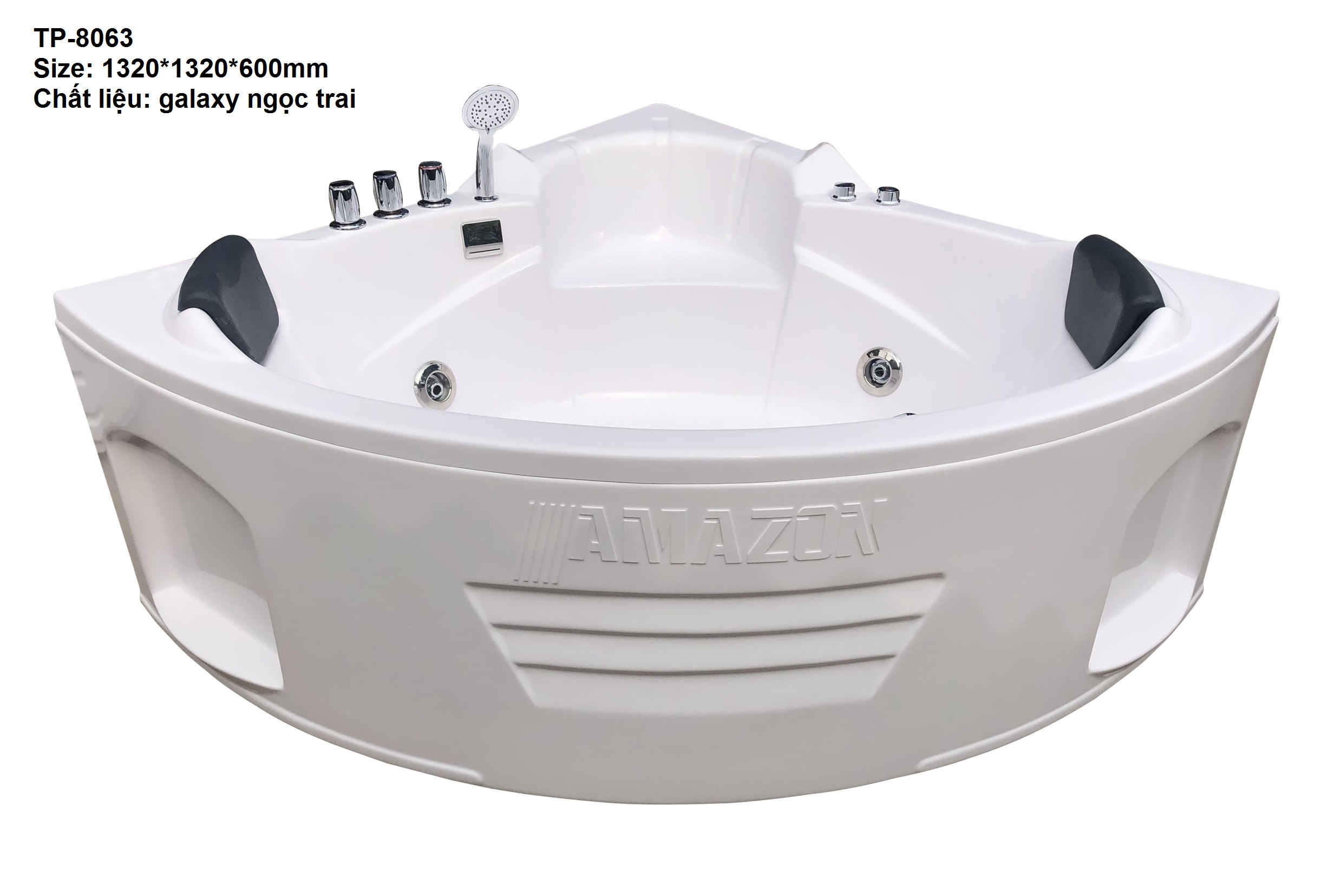 Bồn tắm massage Amazon mã TP 8063  bồn góc 2 gối