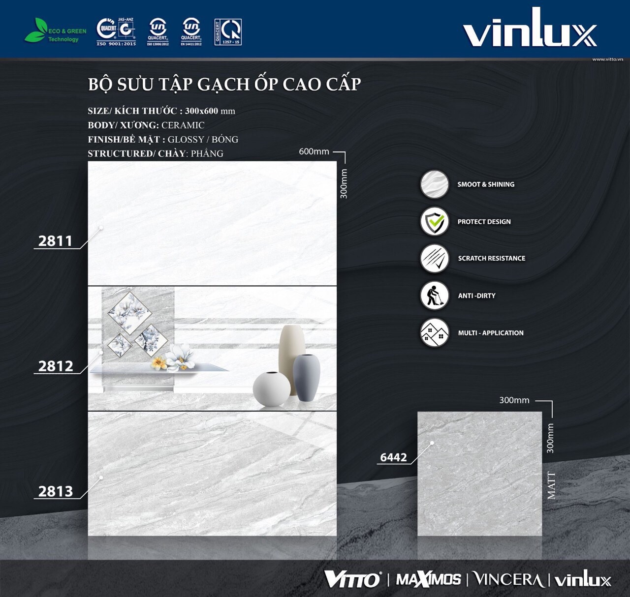 Gạch 30×60 Vulux mã 2811-2813
