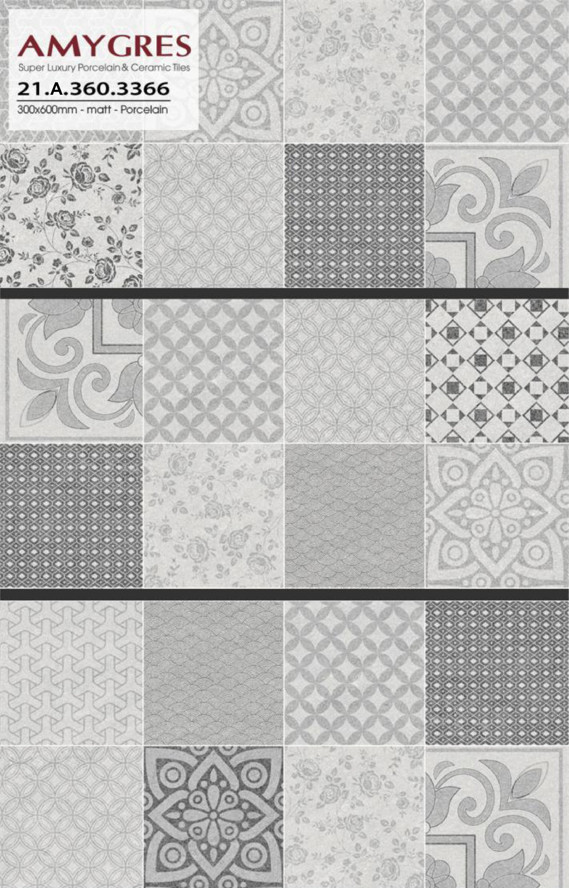 Gạch ốp lát Á Mỹ 30×60 mã 3366 viên điểm họa tiết