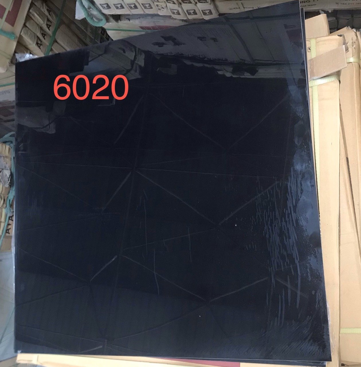 Gạch Hoàn Mỹ lát 60×60 đen bóng