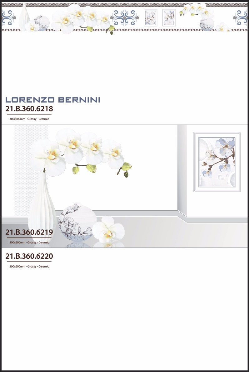 Gạch ốp lát Á Mỹ 30×60 mã 6219 viên điểm hoa lan